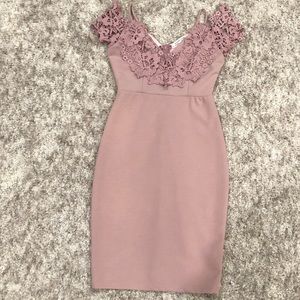 BODYCON off the shoulder lace dress
